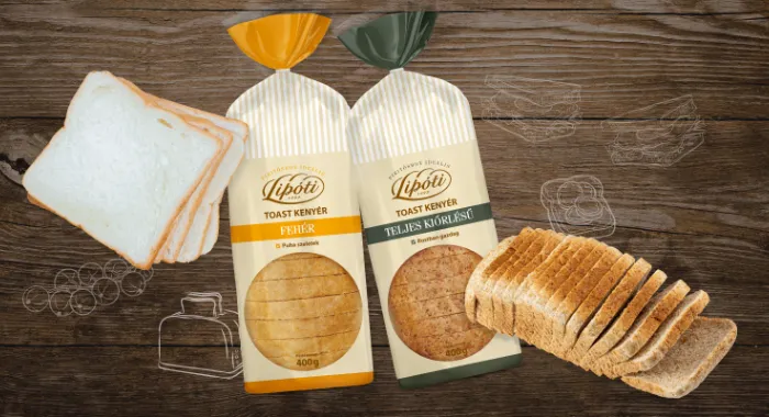 Lipóti Toast kenyerek a kínálatban
